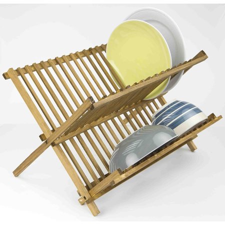 Home Basics Rustic Collection Pine Folding Dish Rack DR01125